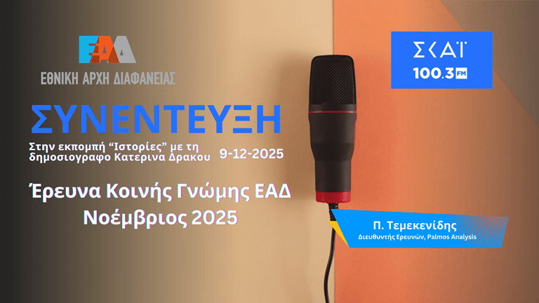 SKAI-FM 9-12-2025 - Συνέντευξη - Έρευνα κοινης γνώμης ΕΑΔ 2025